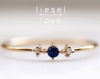 Blue Sapphire Triad Ring