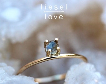 14K Gold Floating Labradorite Ring