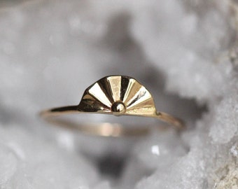 14K Gold Fan Ring