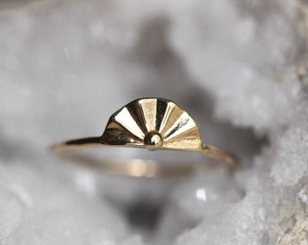 14K Gold Fan Ring