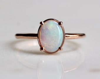 14K Gold Australian Opal Statement Ring