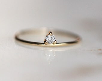 14K Gold Floating Diamond Ring