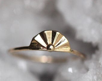 14K Gold Fan Ring