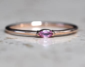 Tiny Pink Sapphire Wink Ring