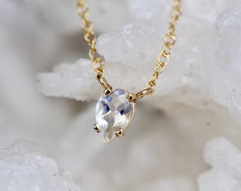 14K Pear Moonstone Necklace