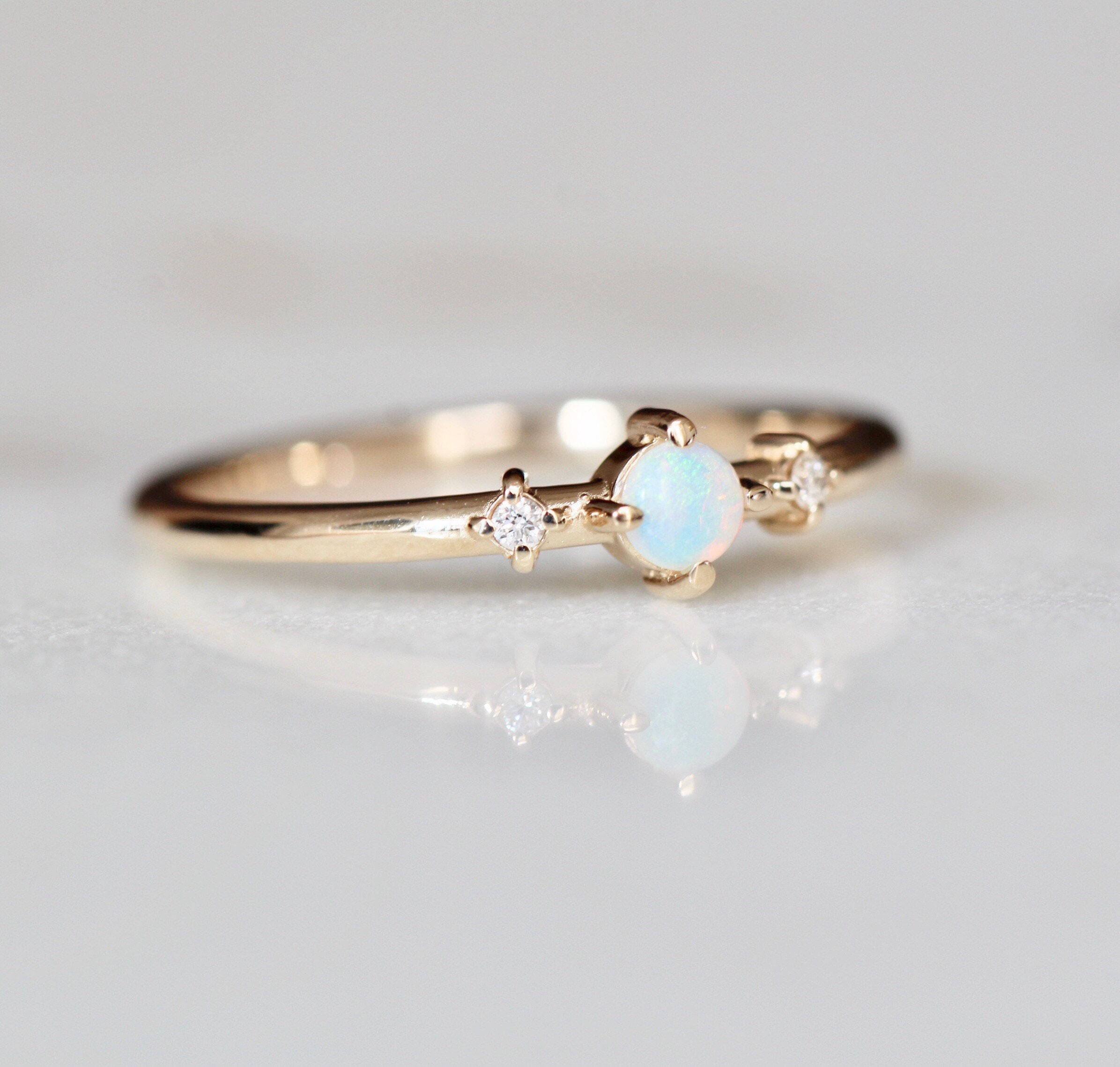 14K Opal Moonlight Drive Ring