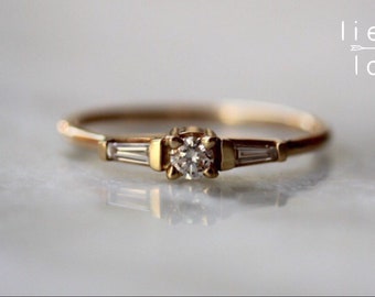 14K Gold Diamond "Heirloom" Engagement Ring