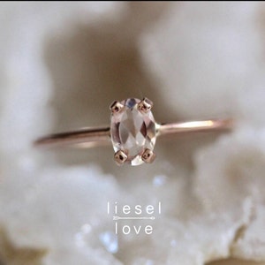 14K Gold Oval Morganite Ring, &quot;Make Me Blush&quot; Ring, Engagement Ring, Morganite Ring, Dainty Ring, Dainty Engagement Ring, Pink Stone Ring