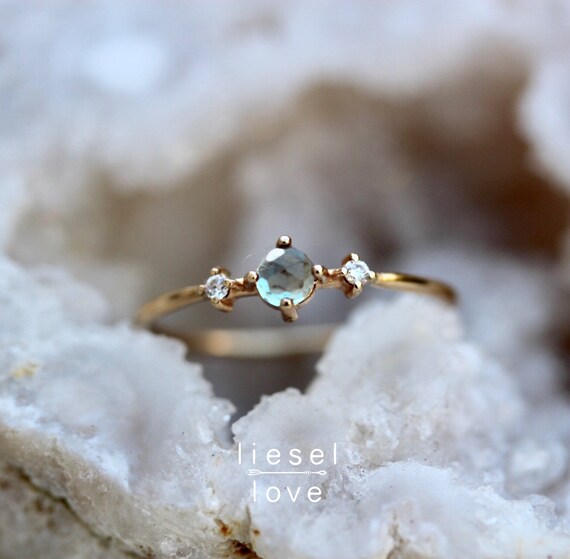 14k Gold Alexandrite Diamond Ring Moonlight Drive Etsy