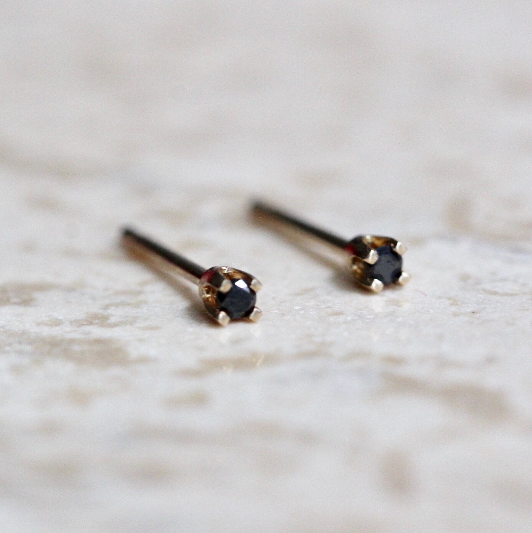 18ct Yellow Gold 1.56ct Black Diamond Stud Earrings - Walker & Hall