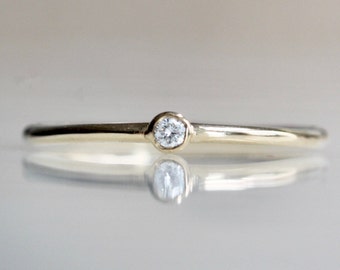 Tiny Diamond Bezel Ring