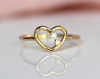 14K Heart Ring