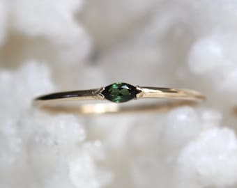 Tiny Green Tourmaline Wink Ring