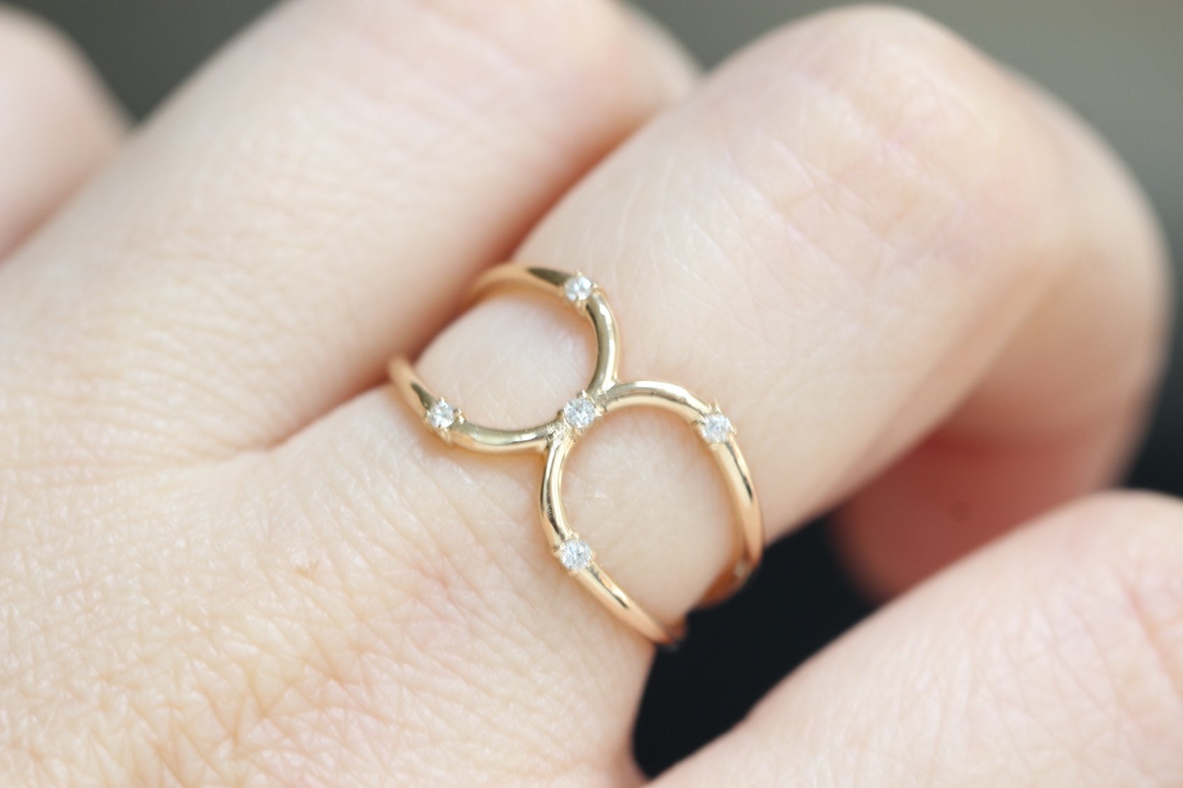 14K Double Loop Ring