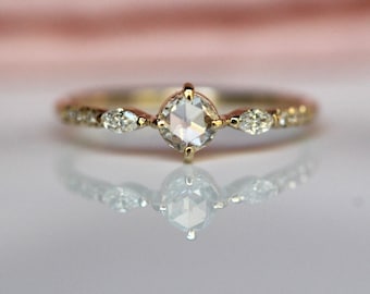 14K Gold Rosecut Diamond "Georgia" Ring