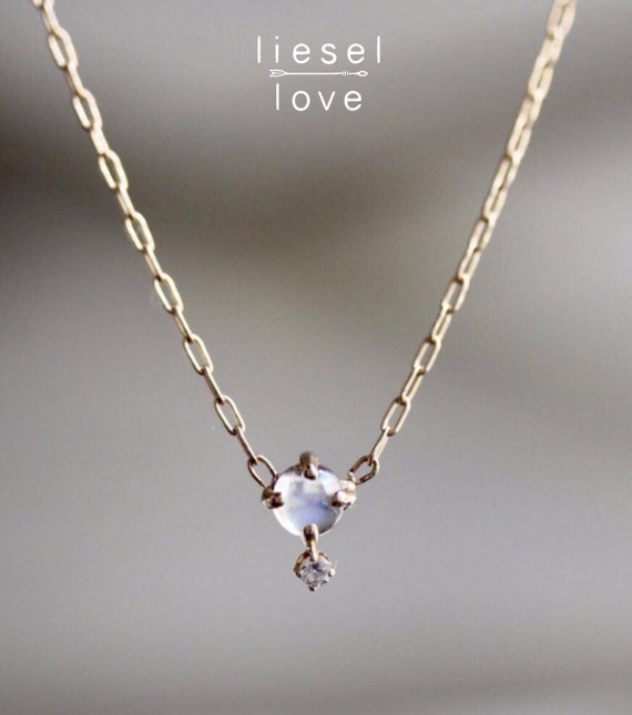 14K gouden maansteen diamanten ketting Love Drop Etsy Nederland 14K gouden maansteen diamanten ketting Love Drop Etsy Nederland