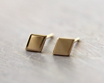 14K Gold Geometric Studs