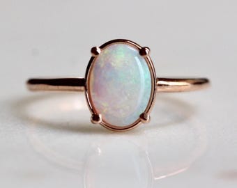 14K Gold Australian Opal Statement Ring