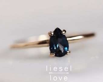 14K Gold London Blue Topaz "London Calling" Ring