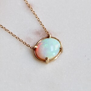 14K Gold Opal Necklace, prism Necklace, Layering Necklace ,opal Jewelry ...