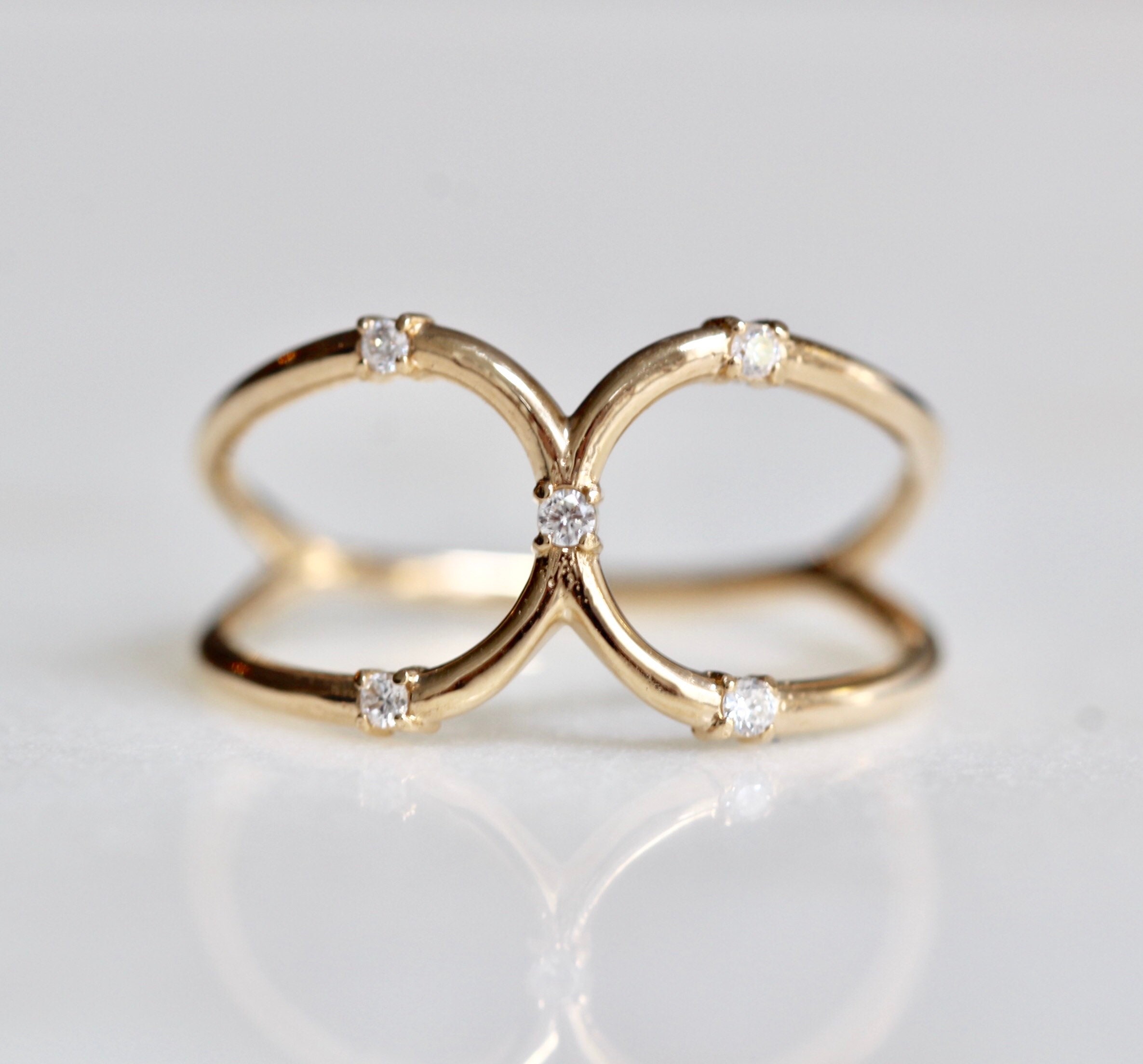 14K Double Loop Ring