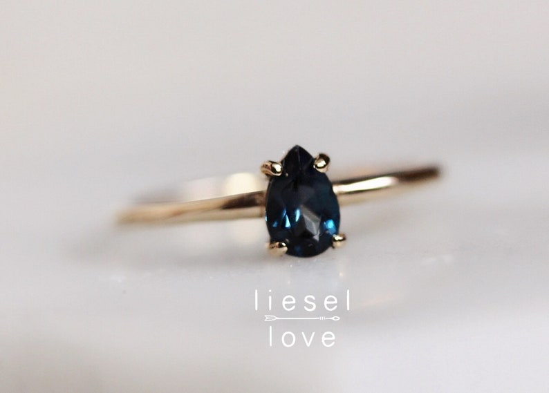 14K Gold London Blue Topaz Ring, 'London Calling' Ring, London Blue Topaz Ring, Astrology Ring, November Birthstone, Dainty Jewelry 