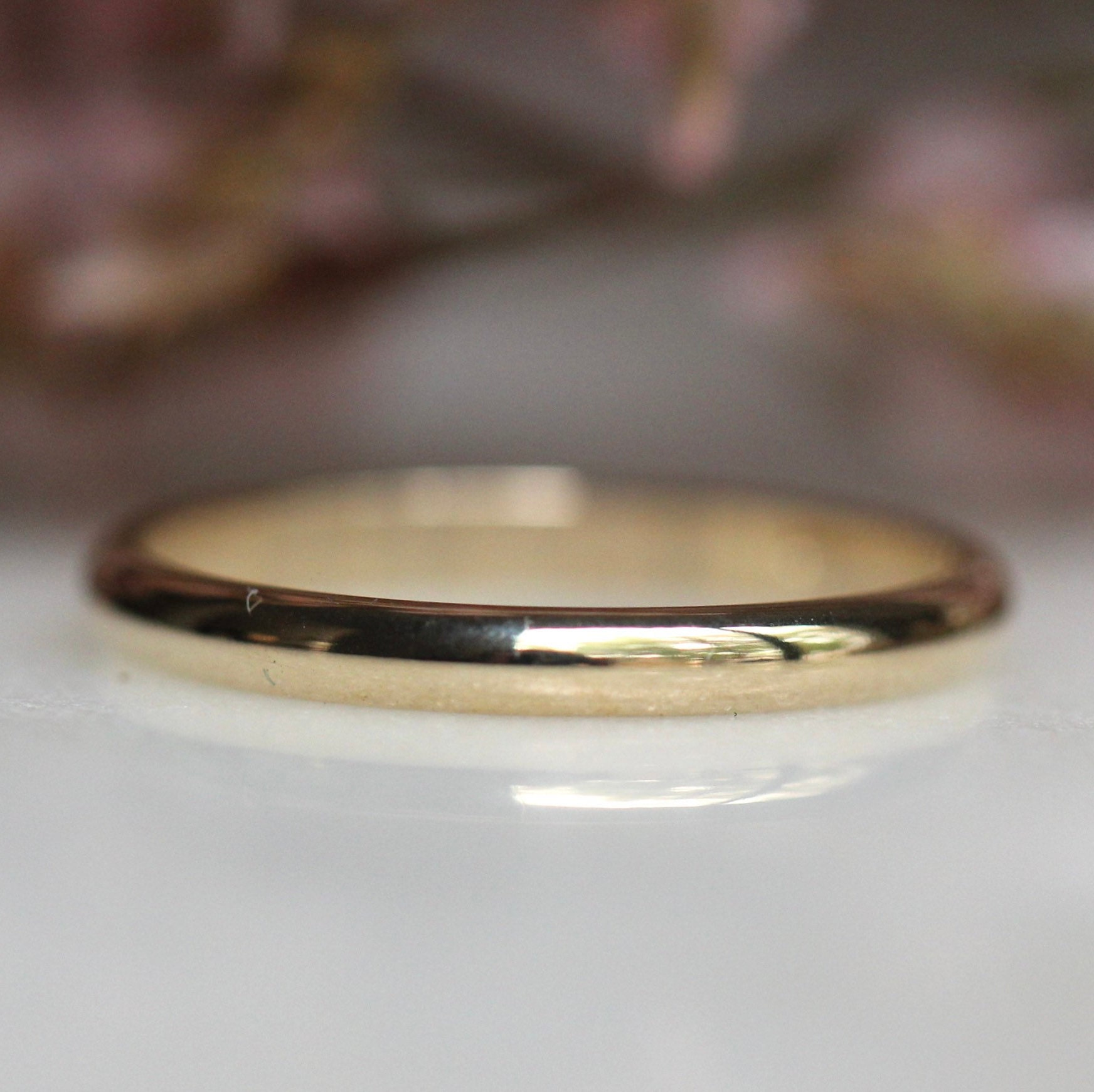 Round Wedding Band, Solid Gold