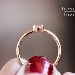 14K Gold Morganite Ring, Pink Energy Ring, Morganite Ring, Engagement Ring, Blush Stone, Tear Shape, Morganite Solitaire Ring, Four Prong image 7