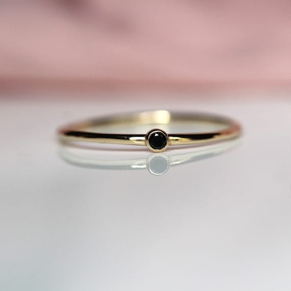 Tiny black hotsell diamond ring