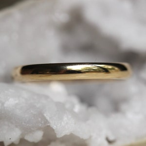 3mm Half Round Solid Gold Wedding Band, 14K Gold Band, 10K Gold Band, Everyday Wear, Wedding Jewelry, Classic Band, Real Gold, Lightweight