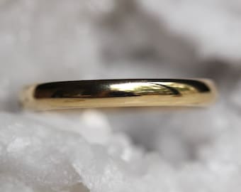 3mm Half Round Solid Gold Wedding Band, 14K Gold Band, 10K Gold Band, Everyday Wear, Wedding Jewelry, Classic Band, Real Gold, Lightweight