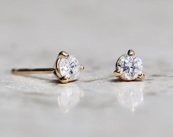 14K Gold Diamond Studs