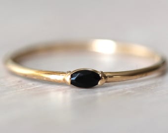 Tiny Onyx Wink Ring