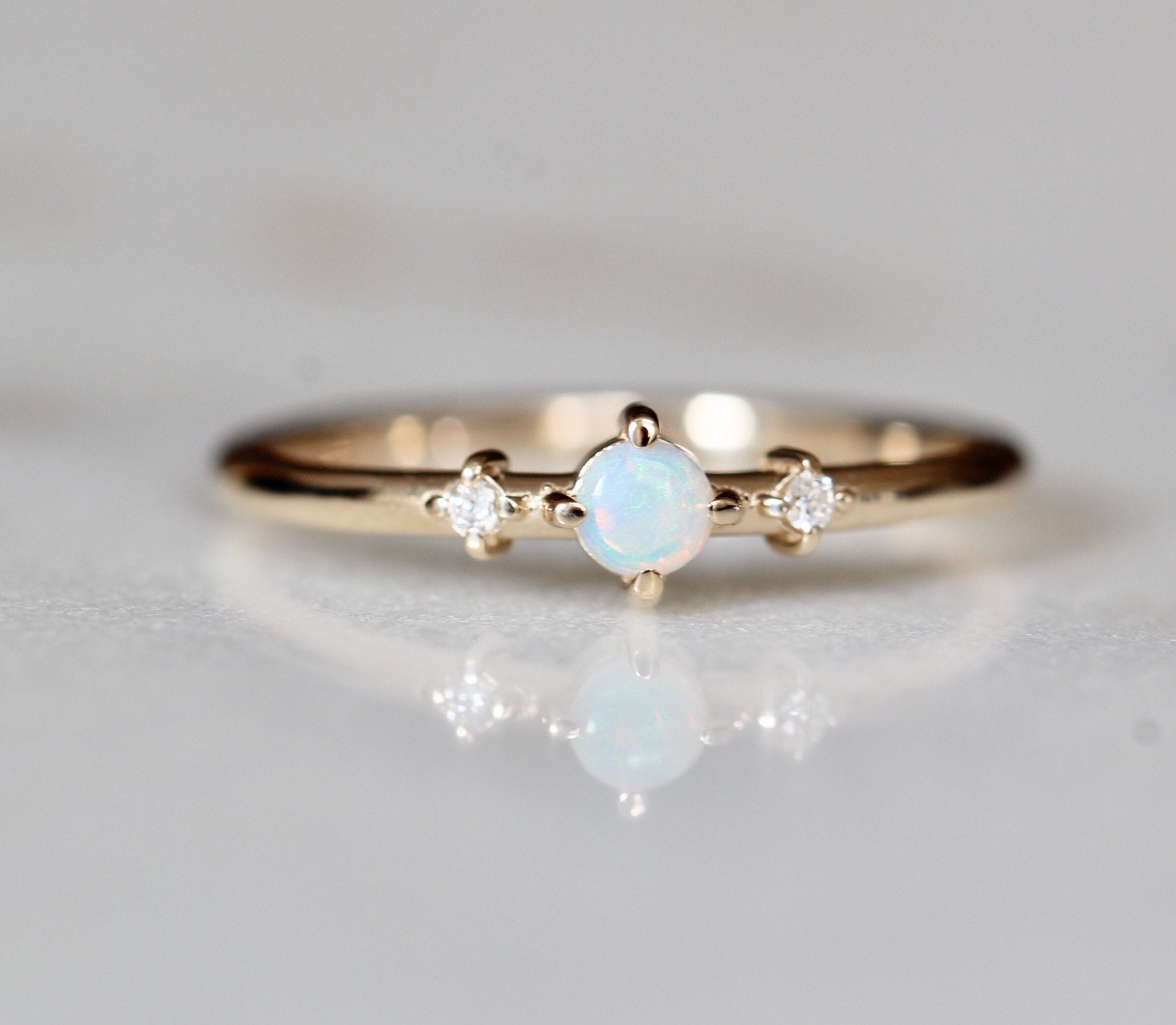 14K Opal Moonlight Drive Ring