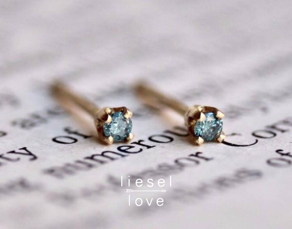 Tiny blue stud earrings online