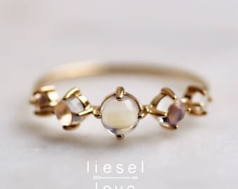 14K Gold Moonstone "Talisman" Ring