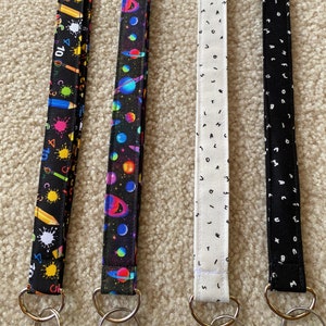 School Lanyards - Letters-science-school - Cotton Fabric