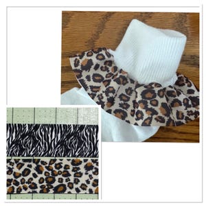 Animal Print Ribbon Ruffled Socks