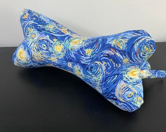 Free shipping- Neck Bone Pillow-Blue and Yellow Swirl