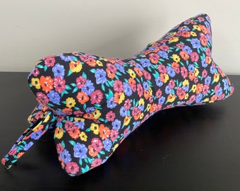 Free shipping-Neck Bone Pillow-Black With Flowers