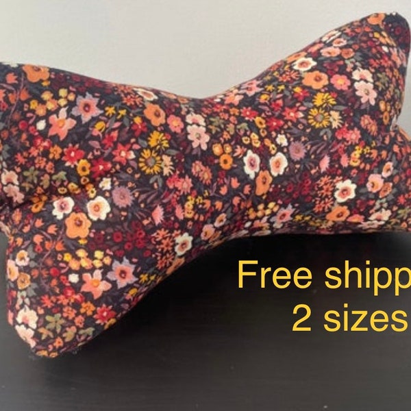 Free shipping - Neck Bone Pillow- Shades of Orange Flowers