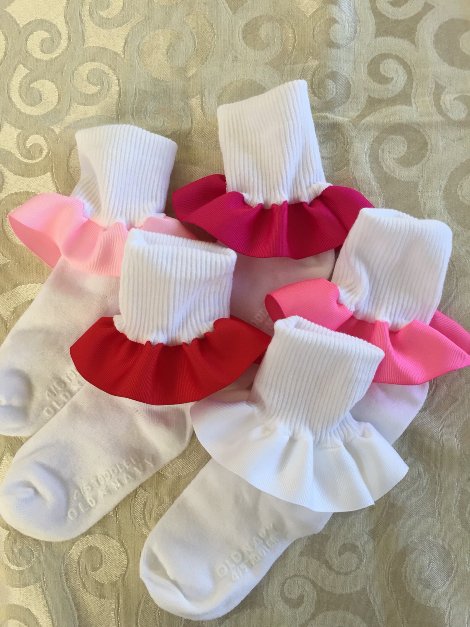 You Choose Color Ruffled Ribbon Socks Etsy