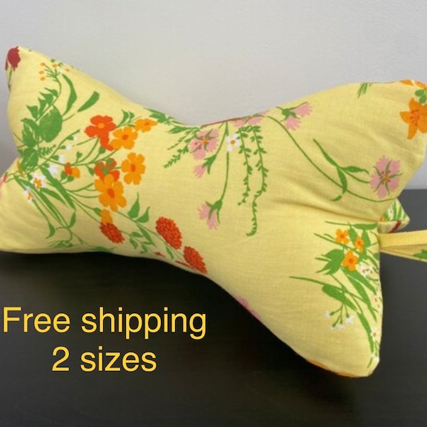 Free shipping-Neck Bone Pillow-Yellow Floral