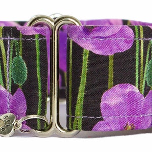 Collare Martingala regolabile Noddy & Sweets [1,5", 2" Papavero di carta viola]
