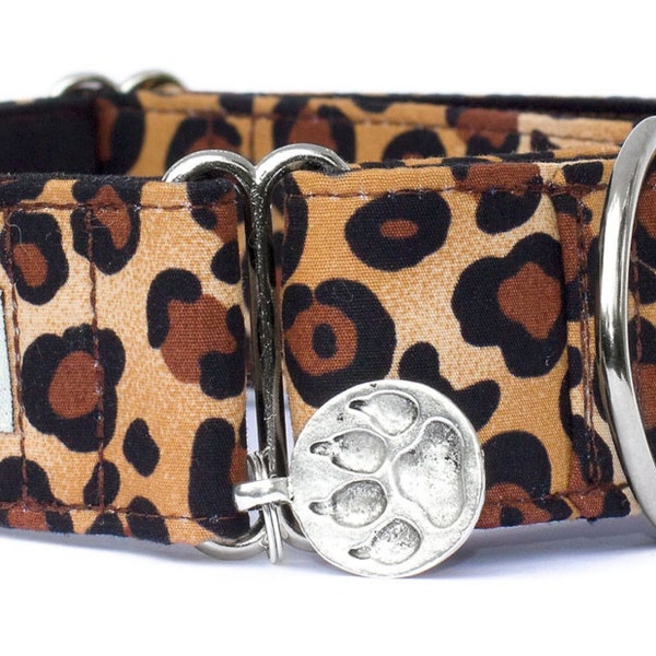 Noddy & Sweets Adjustable Martingale Collar [1", 1.5", 2" Leopard]