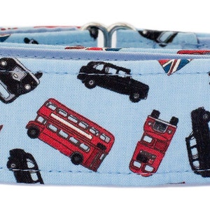 Collare Martingala Regolabile Noddy & Sweets [1&quot;, 1,5&quot;, 2&quot; Autobus e Taxi di Londra]