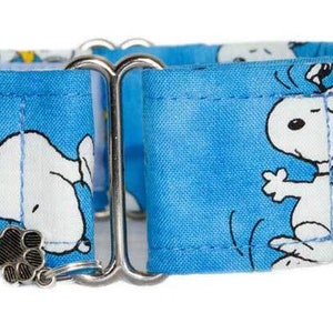 Noddy & Sweets Adjustable Martingale Collar [1.5" 2" Happy Dance blue]