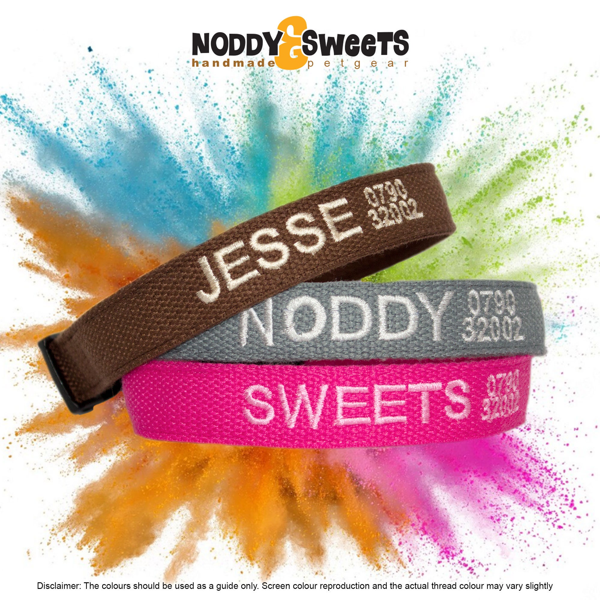 Personalised Embroidered Dog Collar [quick fit/release clasp]