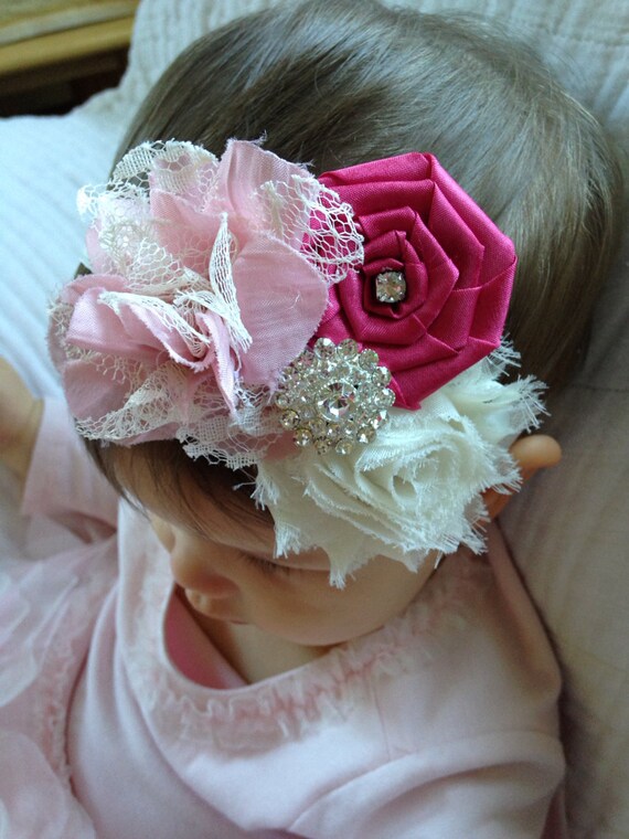 Items similar to Vintage baby headband vintage newborn headband
