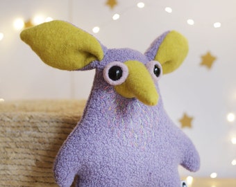 little mutant creature * small woolly critter monster art toy whimsical animal - plushie softie MUTA